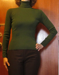 Two Chic Turtle Necks. One Brown, the Other Green. Both for $12.