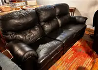 Black Palliser Leather Reclining couch and chair 