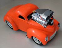 Vintage Willys Coupe Orange Diecast Muscle Machines