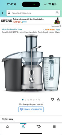 Breville BJE430SIL Juice Fountain Cold Centrifugal Juicer