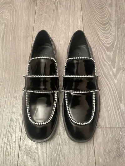 Jimmy Choo Mens Black And White detail loafers Size 9 Brand New, View more