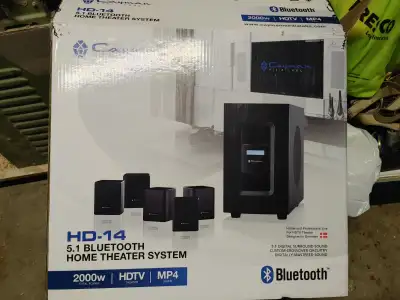 CAYMEN HOME THEATER SYSTEM HD-14 5.1 BLUETOOTH BUILT IN AMP 2000W HD TV MP4 CALL DANNY AT 289 383 69...