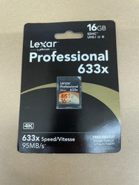 Lexar Professional 633x 16GB SDHC Memory Card New Sealed