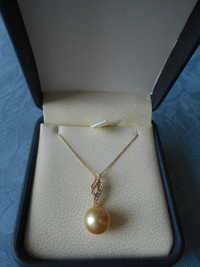 COLLIER PERLE MER DU SUD OR 14K GOLD NECKLACE SOUTH SEA PEARL