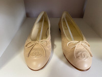 Chanel Ballerina Flats - Beige Quilted, Size 36