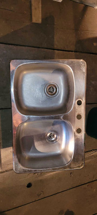 Stainless steel sink used double bowl