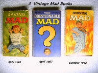 Vintage 3 Mad Magazine Books 1966-67-68 - $15, $10, $10