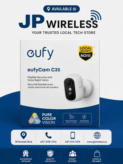 Secure your property with the Eufy eufyCam C35, a flexible security camera featuring advanced color...