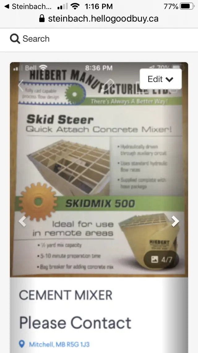 CEMENT  MIXER “QUICK ATTACH CONCRETE  MIXER” in Other Business & Industrial in Winnipeg - Image 4