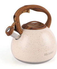 New Tea Kettle, 3 Liter Teapot for Stovetops Wood Pattern Handle