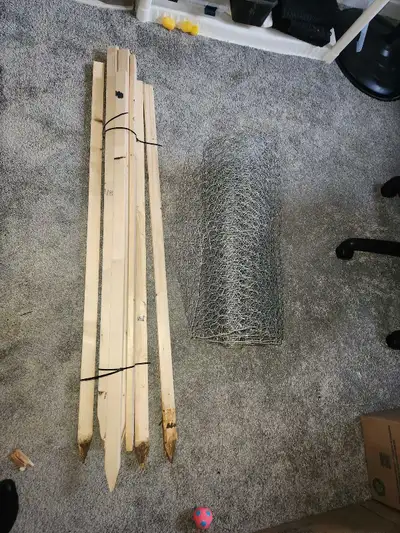 Chicken wire 25 feet long 2 feet high with stakes, View more