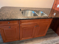 Granite Island Kitchen Counter Piece with extras.