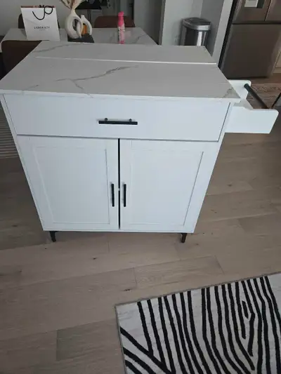 Like Modern New Kitchen Folding Island with Storage In excellent like new condition. Rarely used. Ha...