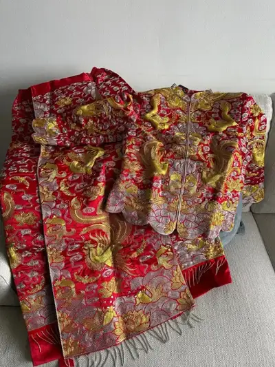 Traditional Chinese Wedding Dress | Tea Ceremony | Red Qun Kwa, View more