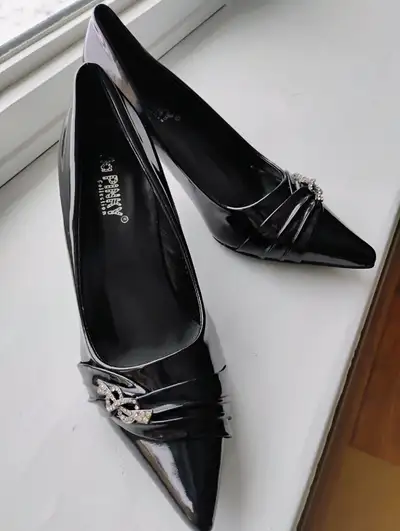 Women's 8.5 Black Patent Pump Shoes, View more