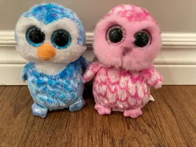 6" tall TY Beanie Boos - pink and blue penguins. Very clean and in great condition from pet-free, sm...