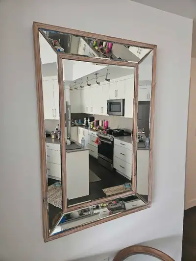 mirror with wooden case, View more