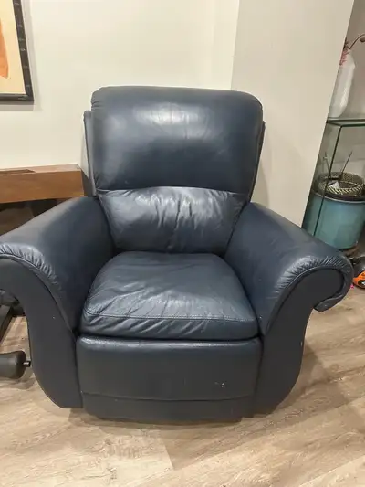 Navy Blue  Leather Recliner Chair, View more