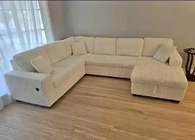 U Shaped Sectional Corduroy Sofa Bed Available on Sale , View more