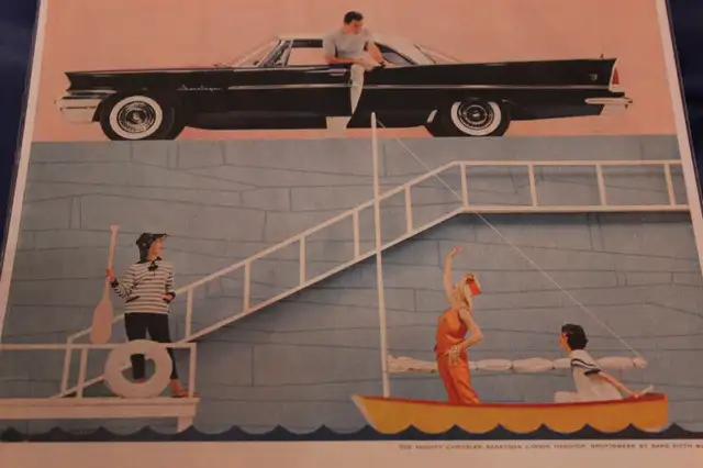 1958 Chrysler Saratoga Saks Fifth Ave Original Magazine Ad in Arts & Collectibles in Calgary - Image 3