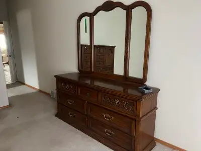 Dresser/ mirror and upright drawer set, View more