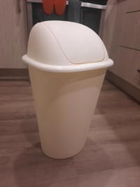 Large White Plastic Garbage Can