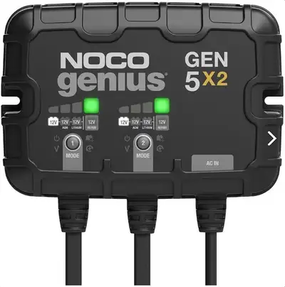 NOCO Genius GEN5X2: 2-Bank, 10A Onboard Battery Charger, View more