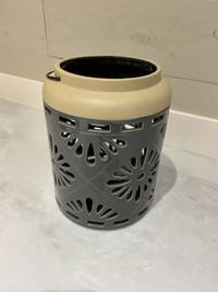 Outdoor Ceramic Grey Floral Garden Lantern 