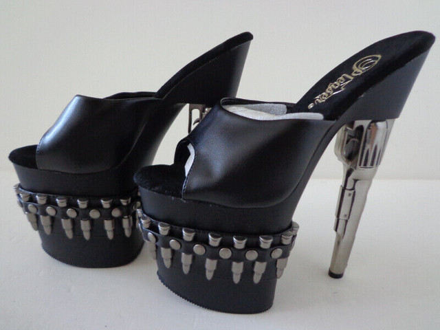 $120 NEW Pleaser Shoes Bondgirl-701-3 Size 5 Platform Black in Women's - Shoes in City of Toronto - Image 3