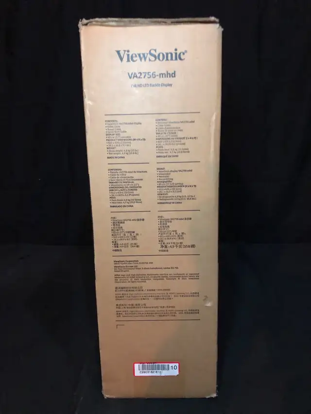ViewSonic 27" IPS Monitor FHD LED VA2756-MHD 2023 Model in Monitors in City of Montréal - Image 8