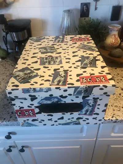 Dalmatian Storage Box with Attached Lid, View more