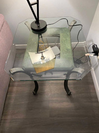 Glass side table 