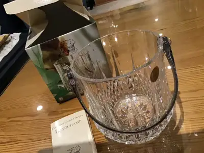 Brand New- Beautiful Crystal Longchamp Ice Bucket With Handle, View more