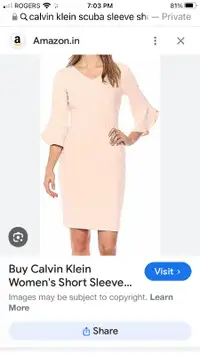 Calvin Klein Blush Dress, size 12