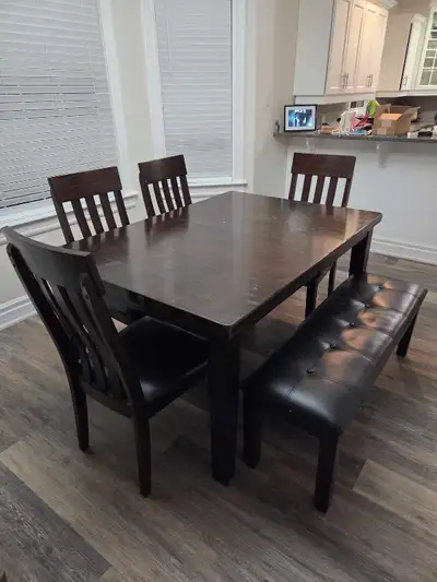 Dining room table w/chairs/bench, View more