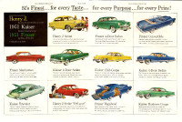 2-page color magazine ad for 1951 Kaiser Frazer automobiles