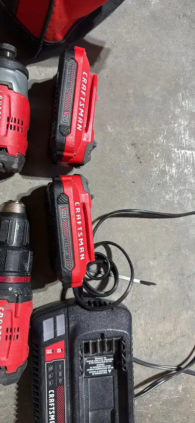 Craftsman 20V Cordless drill and impact set. Was used for a couple of home projects, but now it sits...