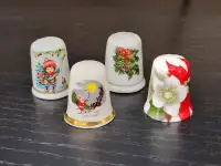 4 Christmas (holiday) themed THIMBLES - selling together