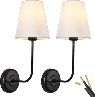 PASSICA DECOR Hardwired Wall Sconces Set of 2 Pack