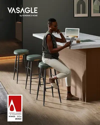 Kitchen Counter Stool, Dining Chair, Synthetic Leather, View more