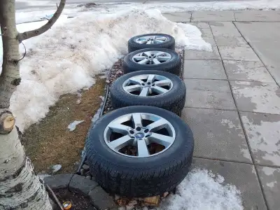 F150 LARIAT RIMS 6X135 AND 275 60 R20 DYNAPRO AT2 TIRES DOT 2024 70-80 TREAT REMAIN RIMS HAVE TPMS C...