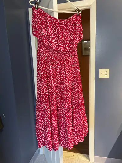 Red Floral Maxi Dress XL, View more