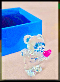 New! Swarovski Crystal bear with heart.  Mother’s Day/love/gift