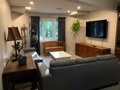 Available April 1 Modern fully furnished 1 bedroom above ground basement apartment in Tiny Beaches a...