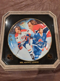 Guy Lafleur (10") autographed collector plate within glass frame