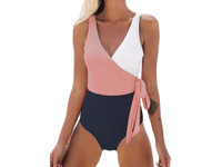 Women’s Coloured Blocked One Piece Bathing Suit