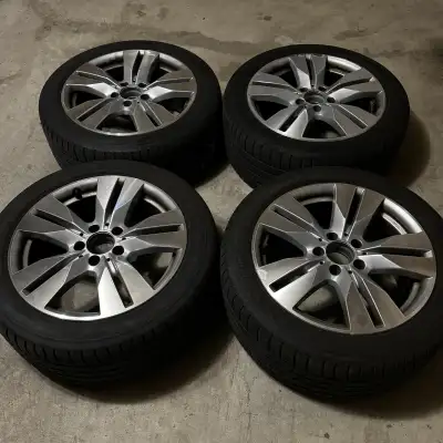 Set of 4 x 245/45/R17 Rims OEM Mercedes + set of 4 x Michelin all season tires 7/32 condition + FREE...