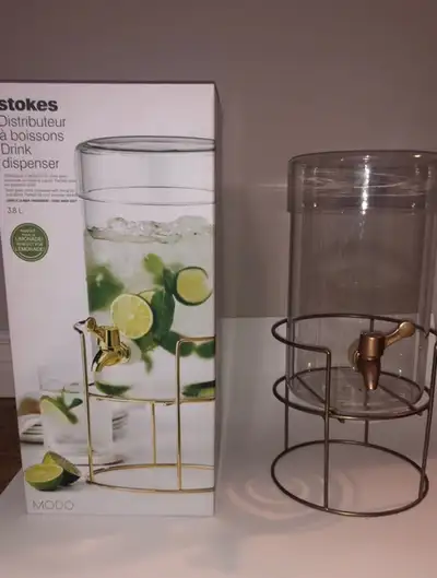 Glass Drink Pitcher, Picnic Jug, Cottage Drink Dispencer, View more