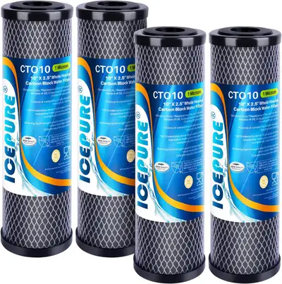 ICEPURE 1 Micron 2.5" x 10" Whole House CTO Carbon  Water Filter, View more