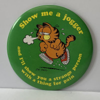 Vintage 1978 Garfield Button Badge Jim Davis 6”